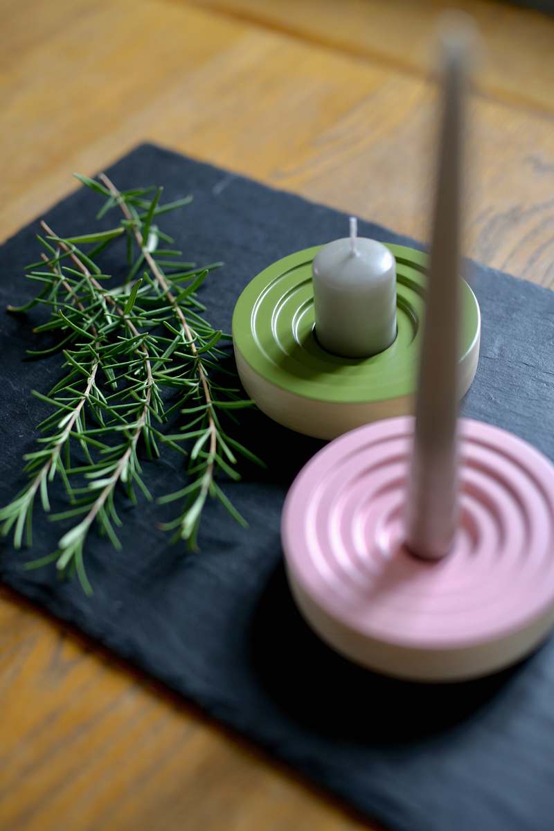 home decor pink and green candle holder egg